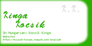 kinga kocsik business card